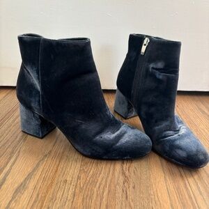 Via Spiga blue velvet boots